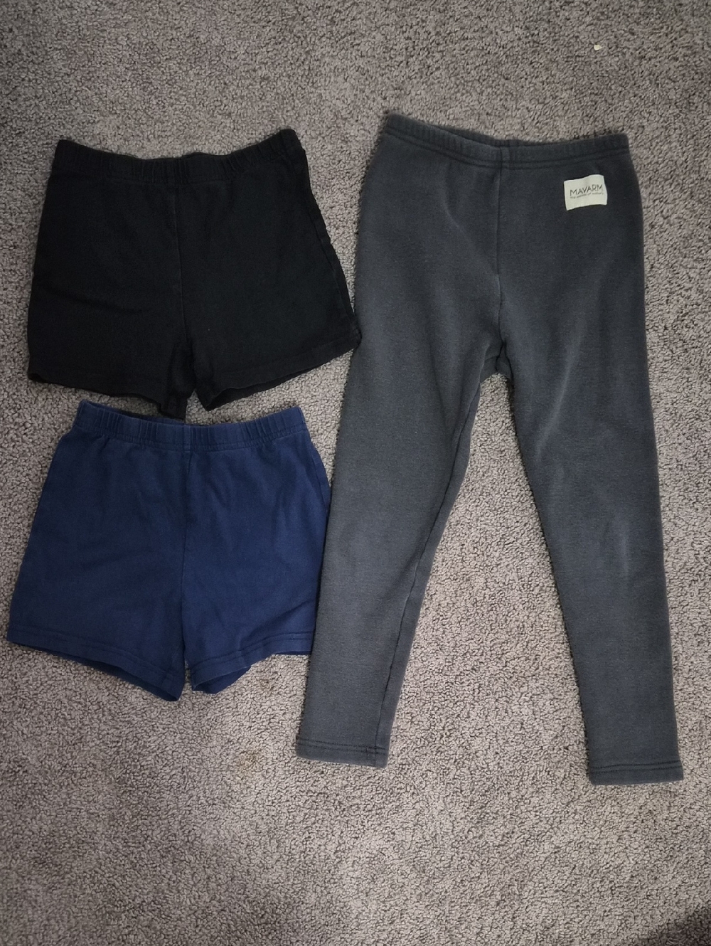 Kids Gray Fleece Leggings and Navy/Black Cotton Shorts Bundle